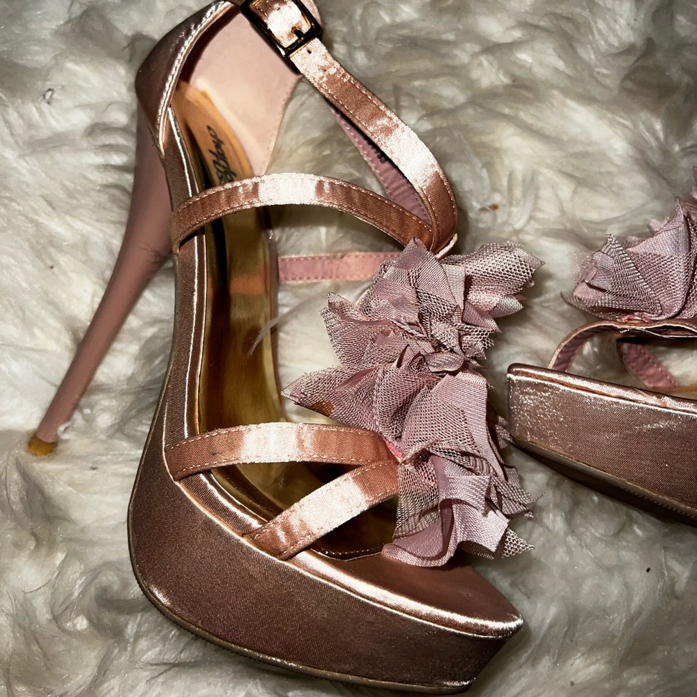 Blush/Rose Gold platform heels
